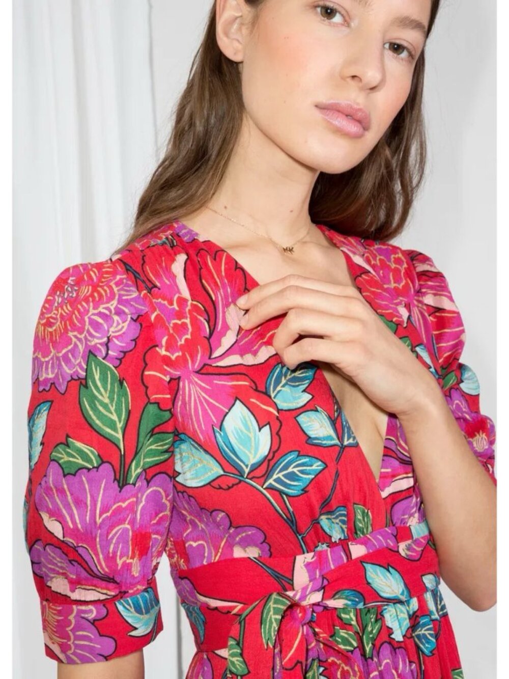 & Other Stories Floral Printed Maxi Dress in Red Multi - Picture 3 of 11